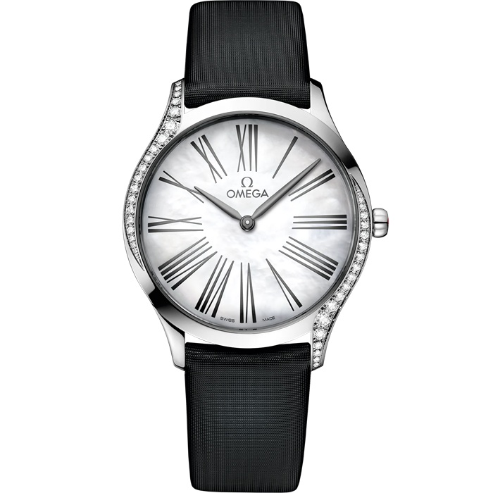 Omega De Ville Trésor 36 mm, stalowy na materiałowym pasku 428.17.36.60.05.001
