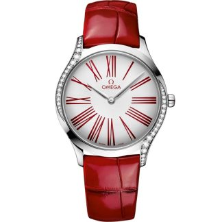 Omega De Ville Trésor 36 mm, stalowy na skórzanym pasku 428.18.36.60.04.002