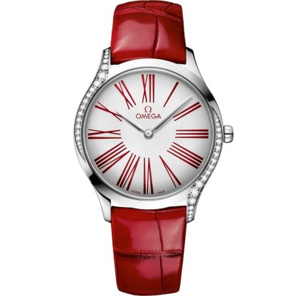 Omega De Ville Trésor 36 mm, stalowy na skórzanym pasku 428.18.36.60.04.002