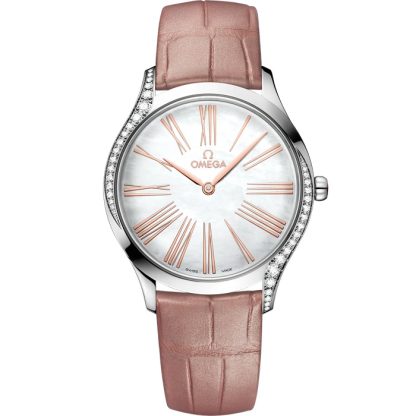 Omega De Ville Trésor 36 mm, stalowy na skórzanym pasku 428.18.36.60.05.002
