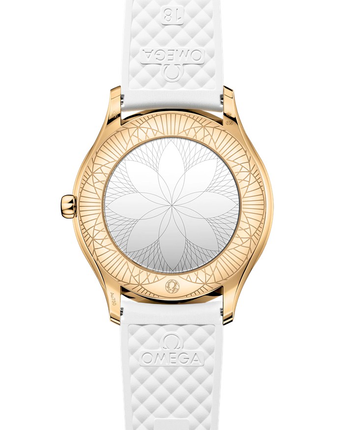 Omega De Ville Trésor 36 mm, złoto Moonshine™ na gumowym pasku 428.57.36.60.04.001 - obrazek 2