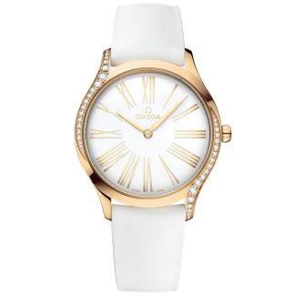 Omega De Ville Trésor 36 mm, złoto Moonshine™ na gumowym pasku 428.57.36.60.04.001