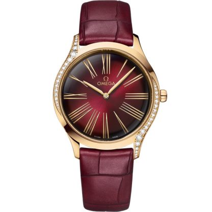 Omega De Ville Trésor 36 mm, złoto Moonshine™ na skórzanym pasku 428.58.36.60.11.001