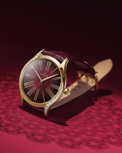 Omega De Ville Trésor 36 mm, złoto Moonshine™ na skórzanym pasku 428.58.36.60.11.001 - obrazek 3