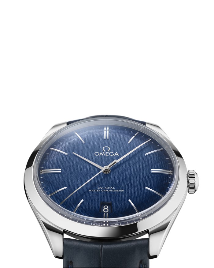 Omega De Ville Trésor 40 mm, stalowy na skórzanym pasku 435.13.40.21.03.001 - obrazek 3