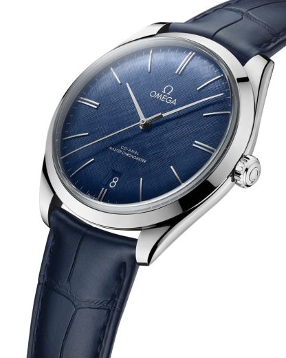 Omega De Ville Trésor 40 mm, stalowy na skórzanym pasku 435.13.40.21.03.001 - obrazek 4