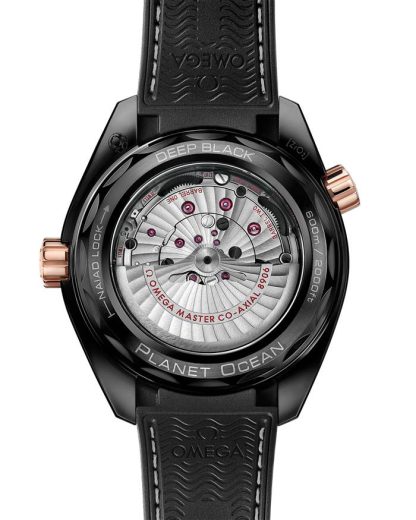 Omega Deep Black Seamaster Planet Ocean 600M 45,5 mm, czarna ceramika na skórzanym pasku z gumową podszewką 215.63.46.22.01.001 - obrazek 2