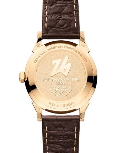 Omega Milano Cortina 2026 New Seamaster 37 mm 37 mm, złoto Moonshine ™ na aligatorze 522.53.37.20.04.001 - obrazek 2