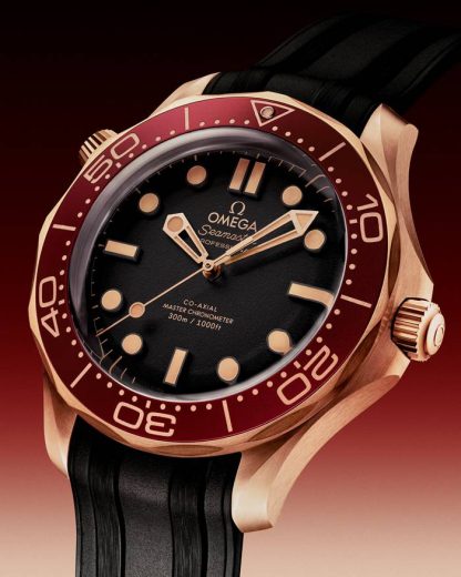 Omega New Seamaster Diver 300M 42 mm, brązowe złoto na gumowym pasku 210.92.42.20.01.003 - obrazek 3