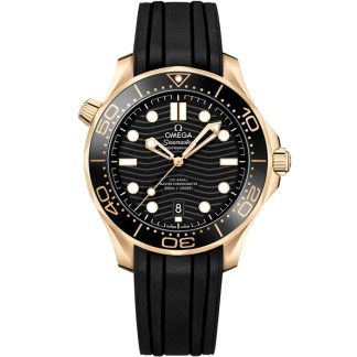 Omega New Seamaster Diver 300M 42 mm, złoto Moonshine™ na gumowym pasku 210.62.42.20.01.003