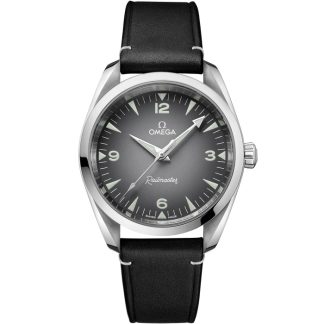 Omega New Seamaster Railmaster 38 mm, stalowy na skórzanym pasku 235.12.38.20.06.001