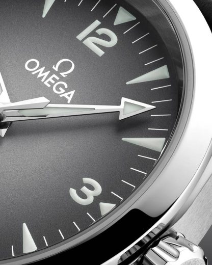 Omega New Seamaster Railmaster 38 mm, stalowy na skórzanym pasku 235.12.38.20.06.001 - obrazek 3