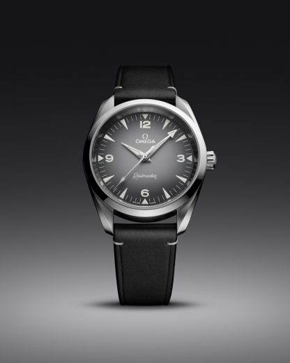 Omega New Seamaster Railmaster 38 mm, stalowy na skórzanym pasku 235.12.38.20.06.001 - obrazek 4