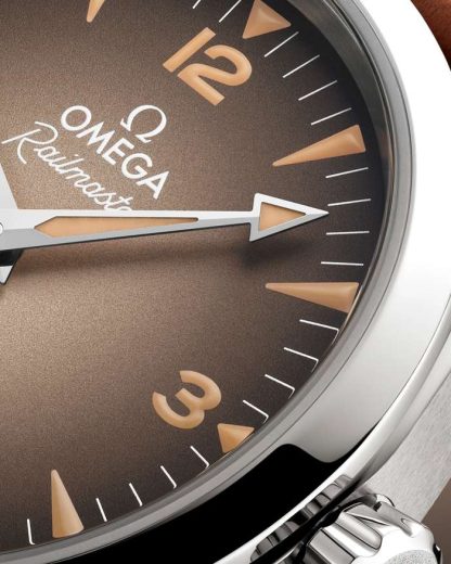Omega New Seamaster Railmaster 38 mm, stalowy na skórzanym pasku 235.12.38.20.13.001 - obrazek 5