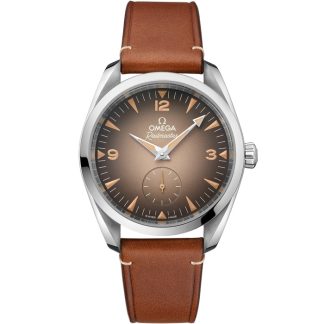 Omega New Seamaster Railmaster 38 mm, stalowy na skórzanym pasku 235.12.38.20.13.001