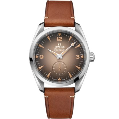Omega New Seamaster Railmaster 38 mm, stalowy na skórzanym pasku 235.12.38.20.13.001