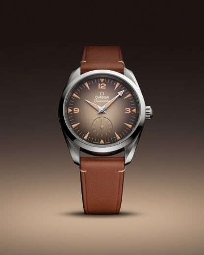 Omega New Seamaster Railmaster 38 mm, stalowy na skórzanym pasku 235.12.38.20.13.001 - obrazek 4