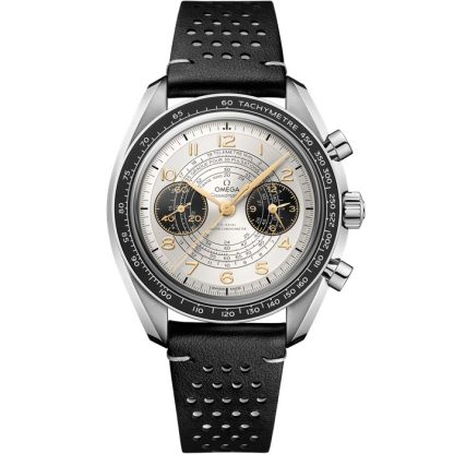 Omega Paris 2024 Speedmaster Chronoscope 43 mm, stalowy na skórzanym pasku 522.32.43.51.02.001