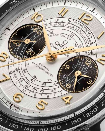 Omega Paris 2024 Speedmaster Chronoscope 43 mm, stalowy na skórzanym pasku 522.32.43.51.02.001 - obrazek 3