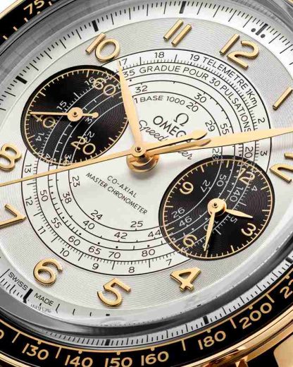 Omega Paris 2024 Speedmaster Chronoscope 43 mm, złoto Moonshine™ na skórzanym pasku 522.62.43.51.02.001 - obrazek 4