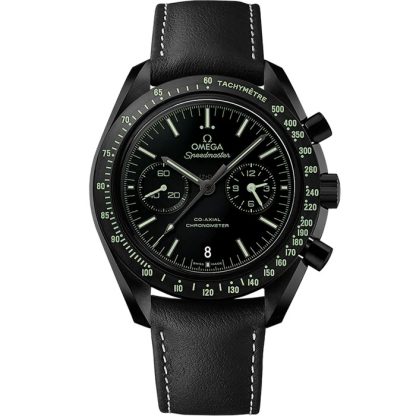 Omega Pitch Black Speedmaster Dark Side of the Moon 44.25 mm, czarna ceramika na skórzanym pasku 311.92.44.51.01.004