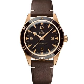 Omega Seamaster 300 41 mm, brązowe złoto na skórzanym pasku 234.92.41.21.10.001