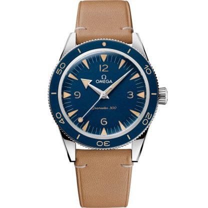Omega Seamaster 300 41 mm, stalowy na skórzanym pasku 234.32.41.21.03.001