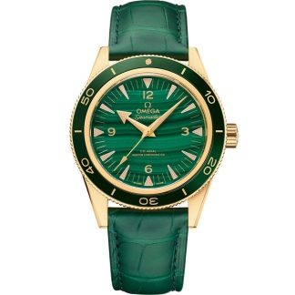 Omega Seamaster 300 41 mm, żółte złoto na skórzanym pasku 234.63.41.21.99.001