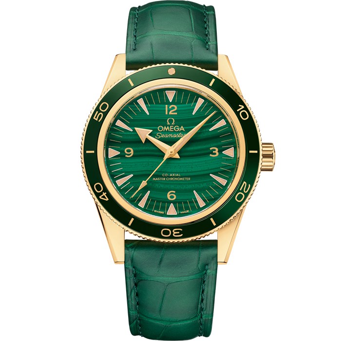 Omega Seamaster 300 41 mm, żółte złoto na skórzanym pasku 234.63.41.21.99.001