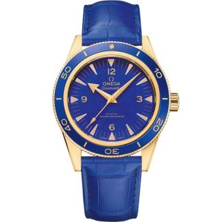 Omega Seamaster 300 41 mm, żółte złoto na skórzanym pasku 234.63.41.21.99.002