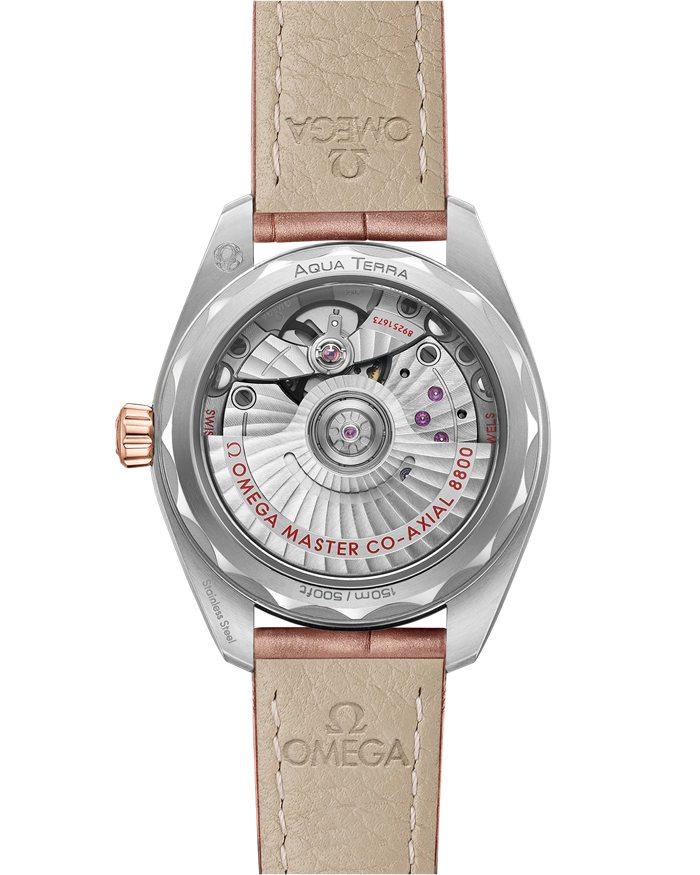 Omega Seamaster Aqua Terra 150M 34 mm, stal - złoto Sedna™ na skórzanym pasku 220.23.34.20.59.001 - obrazek 2