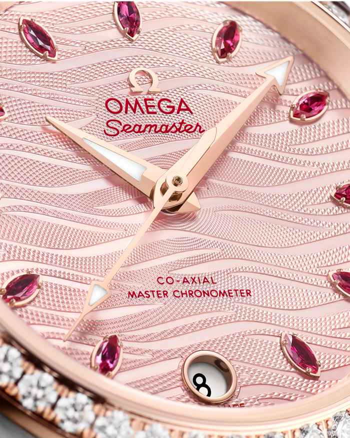 Omega Seamaster Aqua Terra 150M 34 mm, stal - złoto Sedna™ na skórzanym pasku 220.28.34.20.60.001 - obrazek 3