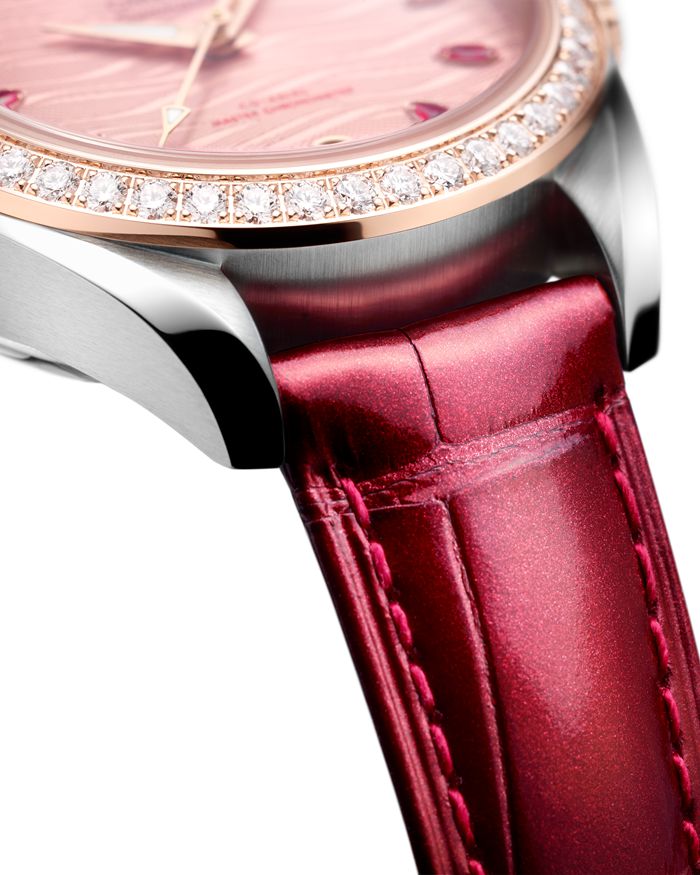 Omega Seamaster Aqua Terra 150M 34 mm, stal - złoto Sedna™ na skórzanym pasku 220.28.34.20.60.001 - obrazek 4