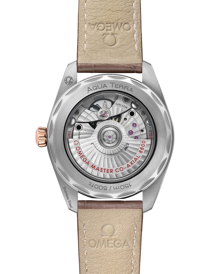 Omega Seamaster Aqua Terra 150M 38 mm, stal - złoto Sedna™ na skórzanym pasku 220.23.38.20.06.001 - obrazek 2
