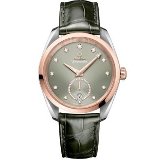 Omega Seamaster Aqua Terra 150M 38 mm, stal - złoto Sedna™ na skórzanym pasku 220.23.38.20.60.001