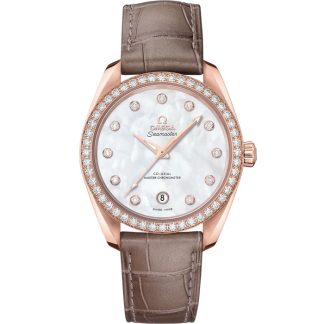 Omega Seamaster Aqua Terra 150M 38 mm, złoto Sedna™ na skórzanym pasku 220.58.38.20.55.001