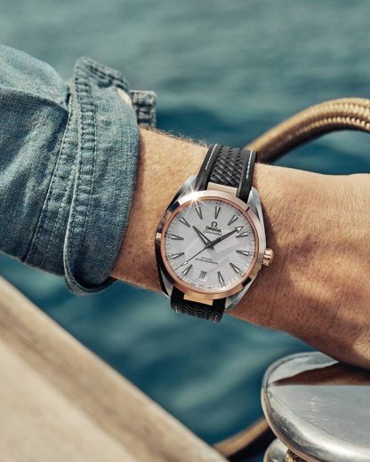 Omega Seamaster Aqua Terra 150M 41 mm, stal - złoto Sedna™ na gumowym pasku 220.22.41.21.02.001 - obrazek 4