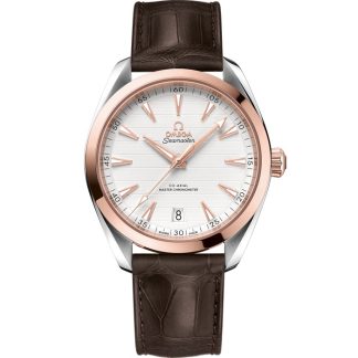 Omega Seamaster Aqua Terra 150M 41 mm, stal - złoto Sedna™ na skórzanym pasku 220.23.41.21.02.001