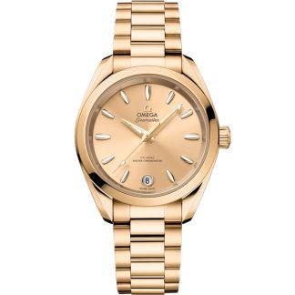 Omega Seamaster Aqua Terra Shades 34 mm, złoto Moonshine™ na złocie Moonshine™ 220.50.34.20.08.001