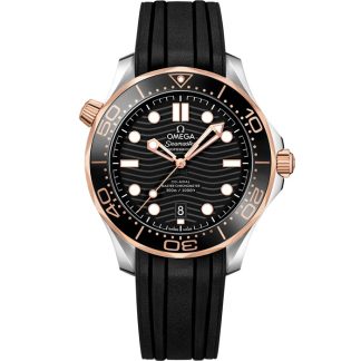 Omega Seamaster Diver 300M 42 mm, stal - złoto Sedna™ na gumowym pasku 210.22.42.20.01.002
