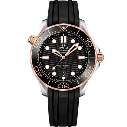 Omega Seamaster Diver 300M 42 mm, stal - złoto Sedna™ na gumowym pasku 210.22.42.20.01.002
