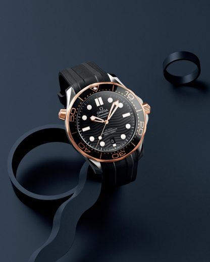Omega Seamaster Diver 300M 42 mm, stal - złoto Sedna™ na gumowym pasku 210.22.42.20.01.002 - obrazek 4