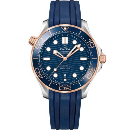 Omega Seamaster Diver 300M 42 mm, stal - złoto Sedna™ na gumowym pasku 210.22.42.20.03.002