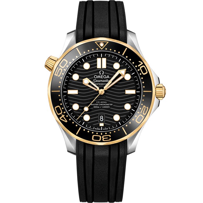 Omega Seamaster Diver 300M 42 mm, stal - żółte złoto na gumowym pasku 210.22.42.20.01.001