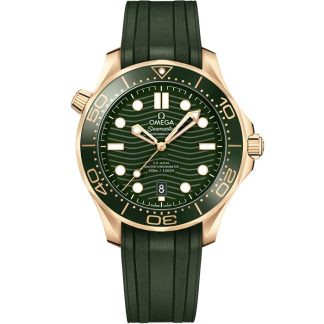 Omega Seamaster Diver 300M 42 mm, złoty Moonshine™ na gumowym pasku 210.62.42.20.10.001