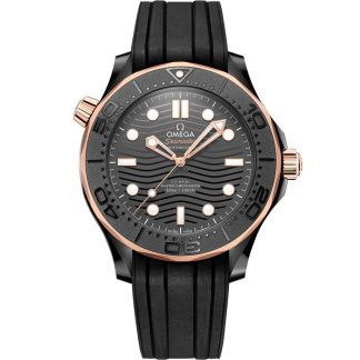 Omega Seamaster Diver 300M 43,5 mm, czarna ceramika na gumowym pasku 210.62.44.20.01.001