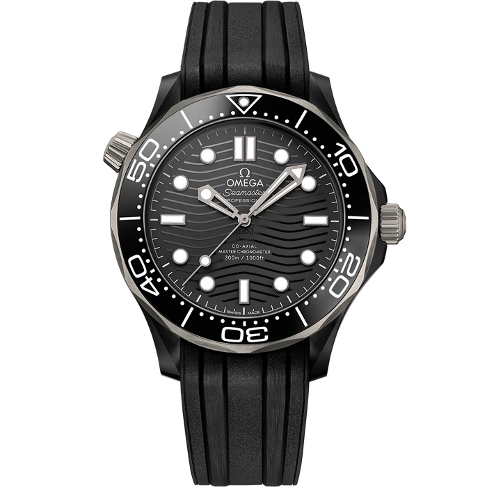 Omega Seamaster Diver 300M 43,5 mm, czarna ceramika na gumowym pasku 210.92.44.20.01.001
