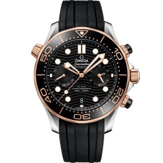 Omega Seamaster Diver 300M 44 mm, stal - złoto Sedna™ na gumowym pasku 210.22.44.51.01.001
