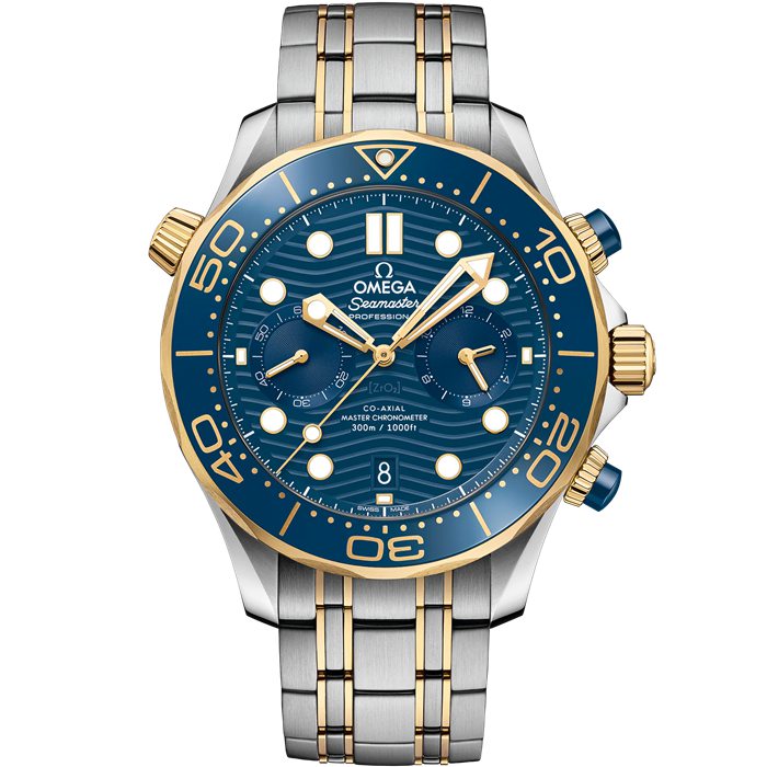 Omega Seamaster Diver 300M 44 mm, stal - żółte złoto na stali - żółte złoto 210.20.44.51.03.001