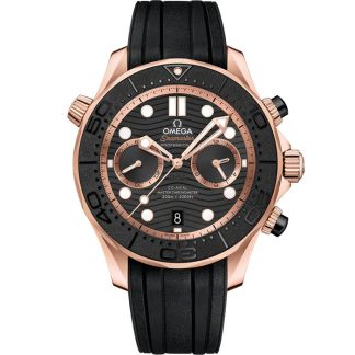Omega Seamaster Diver 300M 44 mm, złoto Sedna™ na gumowym pasku 210.62.44.51.01.001